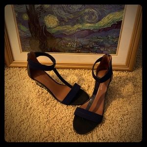 Navy Blue Donald J Pliner wedge sandals